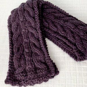 Handmade 🇨🇦 NWOT Hand Knit Alpaca & Merino Wool Cable Scarf